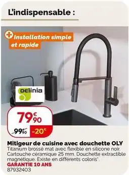 Weldom Delinia - mitigeur de cuisine avec douchette oly offre