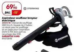 Weldom Sterwins - aspirateur souffleur broyeur electrique offre