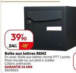 Weldom Boite aux lettre renz offre