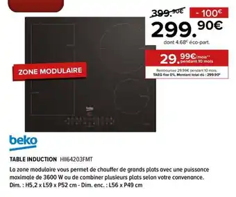 Beko TABLE INDUCTION HII64203FMT