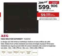 Gitem AEG TABLE INDUCTION SAPHIRMATT offre