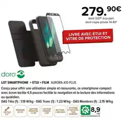 Gitem doro LOT SMARTPHONE + ETUI + FILM AURORA A10 PLUS offre