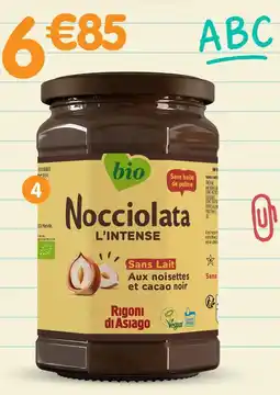 b&m Nocciolata pâte à tartiner sans lait l'intense bio offre