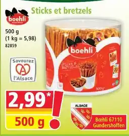 Norma Boehli sticks et bretzels offre