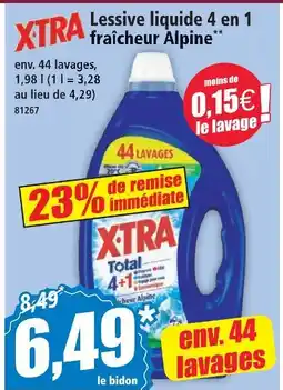 Norma X-tra lessive liquide 4 en 1 fraîcheur alpine offre