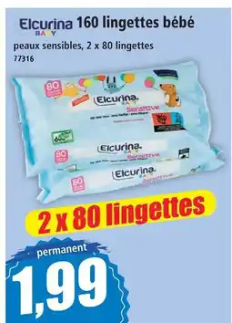 Norma Elcurina 160 lingettes bébé offre