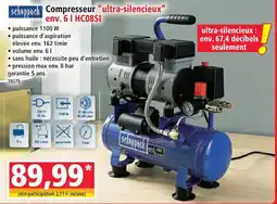 Norma Scheppach compresseur ultra-silencieux env. 6 l hc08si offre