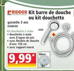 Norma Ridder kit barre de douche ou kit douchette noir offre