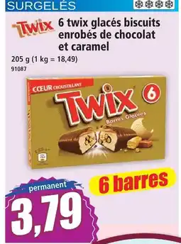 Norma Twix 6 barres glacés biscuits enrobés de chocolat et caramel offre