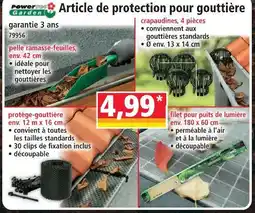 Norma Power garden article de protection pour gouttière pelle ramasse-feuilles offre