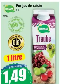 Norma Trimm pur jus de raisin offre
