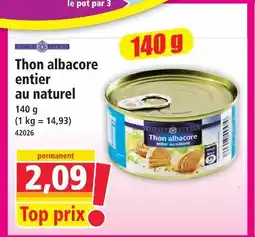 Norma Thon albacore entier au naturel offre