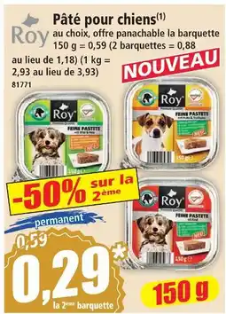 Norma Roy pâté pour chiens offre