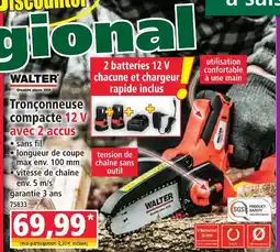 Norma Walter tronçonneuse compacte 12 v avec 2 accus offre