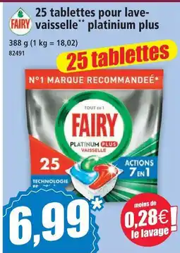 Norma Fairy 25 tablettes pour lave-vaisselle platinum plus offre
