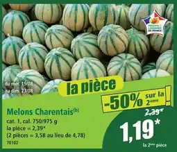 Norma Melons charentais offre