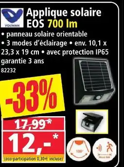 Norma Applique solaire eos 700 lm offre