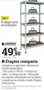 Espace emeraude Étagère compacte offre