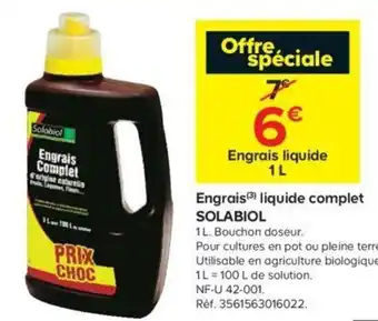 Castorama Engrais liquide complet offre