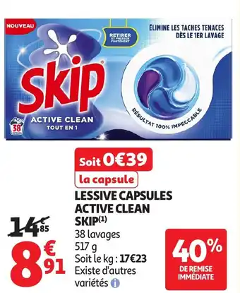 SKIP Lessive capsules active clean