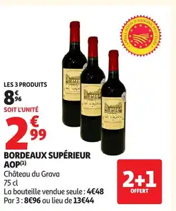 Auchan CHÂTEAU DU GRAVA Bordeaux supérieur aop offre