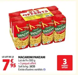 Auchan PANZANI Macaroni offre