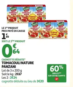 Auchan PANZANI Tomacouli nature offre