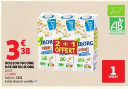 Auchan BJORG Boisson d'avoine nature bio offre