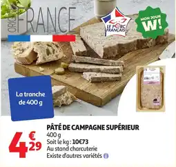 Auchan Pâté de campagne supérieur offre
