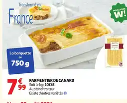 Auchan Parmentier de canard offre