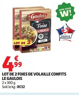 Auchan LE GAULOIS Lot de 2 foies de volaille confits offre