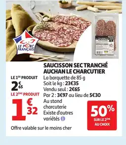 Auchan Saucisson sec tranché auchan le charcutier offre