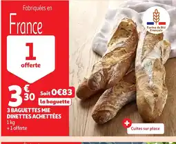 Auchan 3 baguettes mie dinettes achettées offre