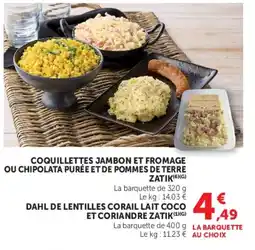 Super U ZATIK Coquillettes jambon et fromage offre