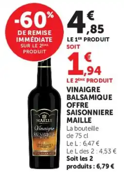 Super U MAILLE Vinaigre Balsamique offre