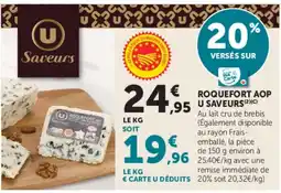 Super U U Saveurs Roquefort AOP offre