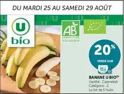 Super U U bio banane offre