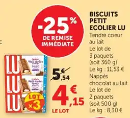Super U LU Biscuits Petit Ecolier offre