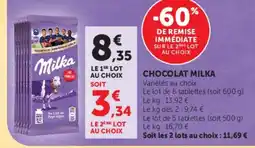 Super U Milka Chocolat offre