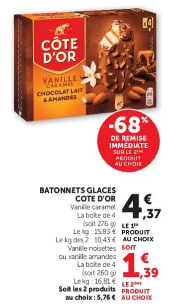 COTE D'OR BATONNETS GLACES