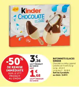 Super U Kinder Batonnets glaces offre