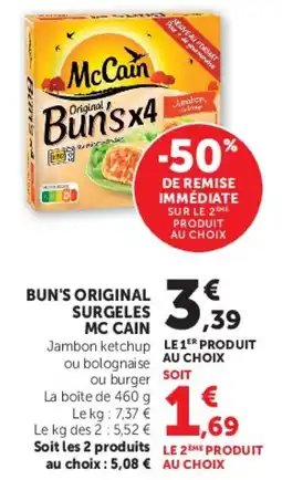 Super U McCain Bun's offre