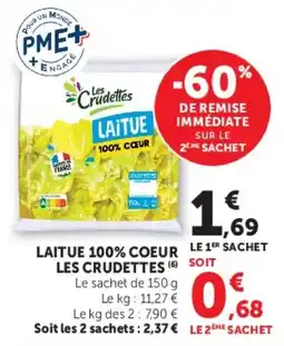Super U Les Crudettes Laitue 100% Coeur offre