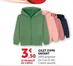 Super U GILET ZIPPE ENFANT offre