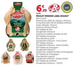 Super U Volailles Fermières d'Auvergne Poulet Fermier Label Rouge offre