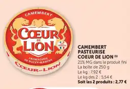 Hyper U Coeur de Lion Camembert offre