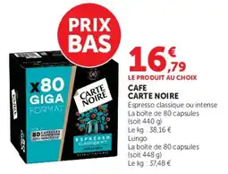 Hyper U CARTE NOIRE CAFE offre