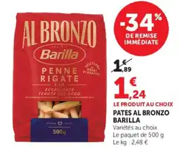 Hyper U Barilla Pates Al Bronzo offre