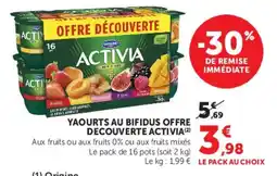 Hyper U ACTIVIA YAOURTS AU BIFIDUS offre