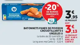 Hyper U URGELES BATONNETS PANES DE POISSON CROUSTILLANTS offre